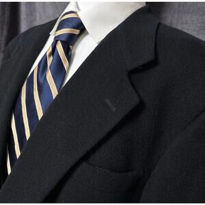 Bill Blass 100% Soft Camel Hair Blazer Sport Coat 44R Black Jacket Casual